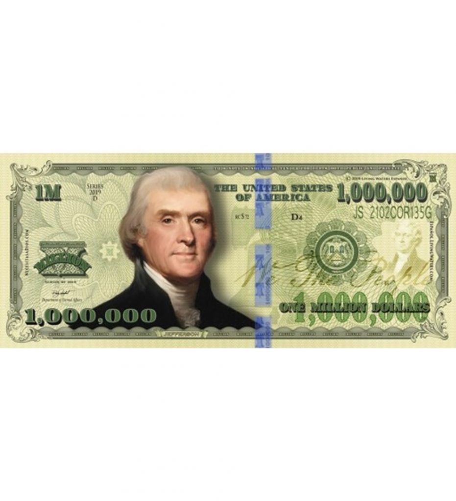 Billete de millón de dólar 100Un